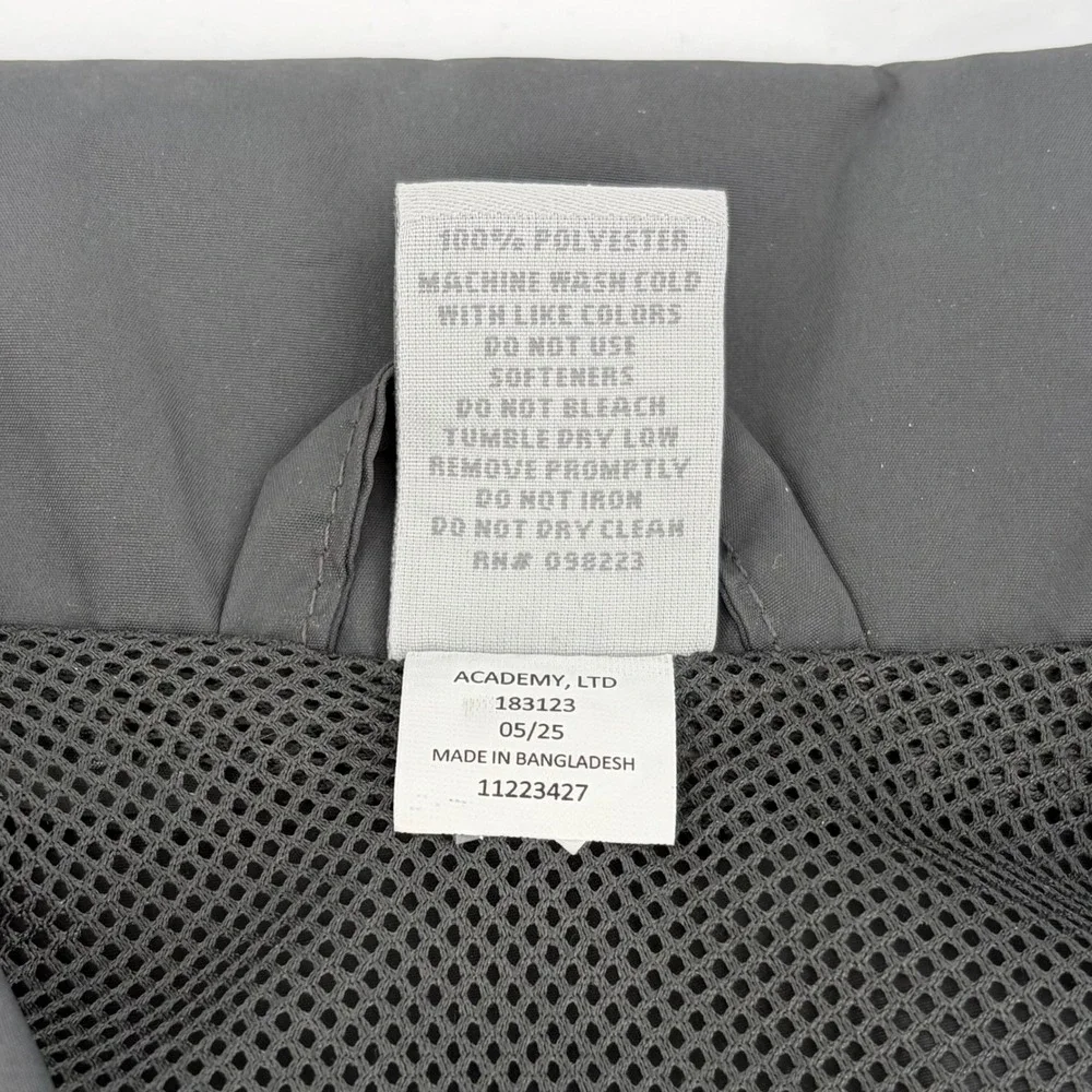 BCG Mens Training Coach Jacket Gray Snap Front Mesh Lined‎ Windbreaker Size S